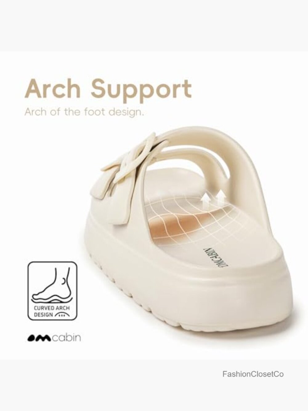 Double Buckle Slide Sandals with Arch Support | Lightweight EVA - Picture 2 of 6